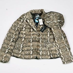 NWT Anorak snake print jacket duck down lightweight women’s size small